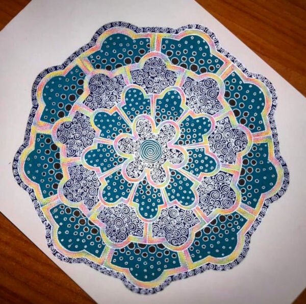 Rainbow-green mandala